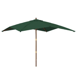 Parasol de jardin avec mât en bois vert 300x300x273 cm