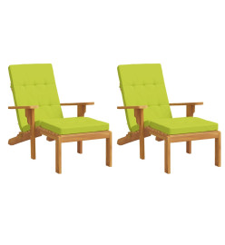 Coussins de chaise longue lot de 2 vert vif tissu oxford