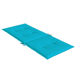 Coussins de chaise à dossier haut 4 pcs turquoise tissu