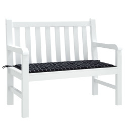 Coussin de banc de jardin carreaux noir 120x50x3cm tissu oxford