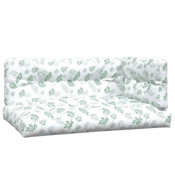 Coussins de palette lot de 3 motif de feuilles tissu