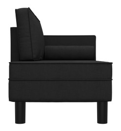 Chaise longue avec coussins et traversin noir tissu