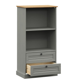 Bibliothèque VIGO gris 60x35x114,5 cm bois massif de pin