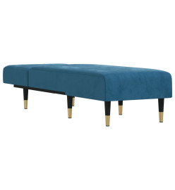 Chaise longue bleu velours