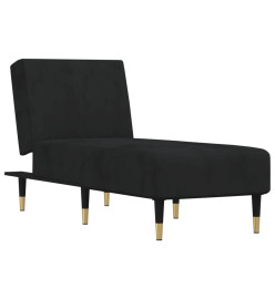 Chaise longue noir velours