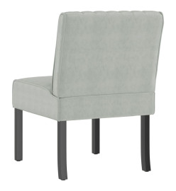 Fauteuil sans accoudoirs gris clair velours