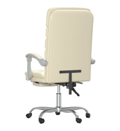 Fauteuil de massage inclinable de bureau Crème Similicuir