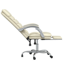 Fauteuil de massage inclinable de bureau Crème Similicuir