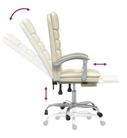 Fauteuil de massage inclinable de bureau Crème Similicuir