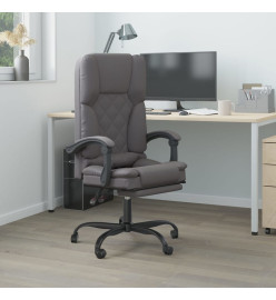 Fauteuil de massage inclinable de bureau Gris Similicuir