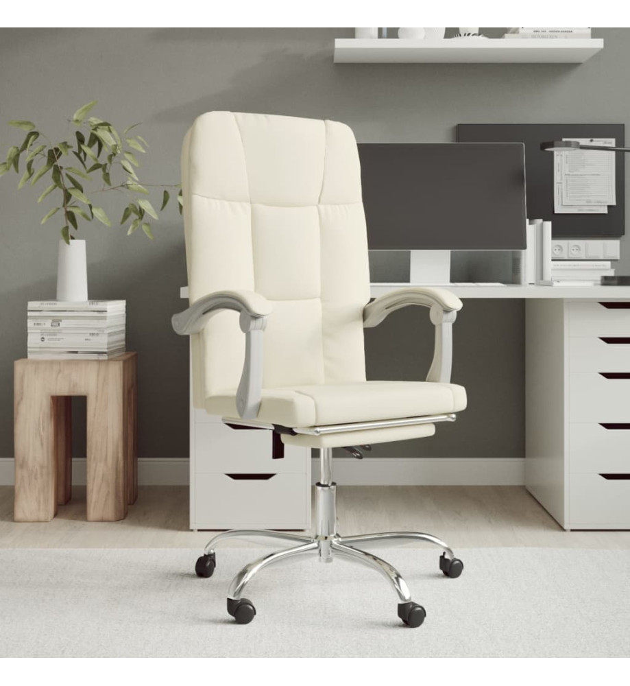 Fauteuil inclinable de bureau Crème Similicuir