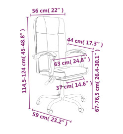 Fauteuil inclinable de bureau Crème Similicuir