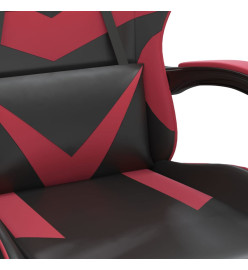 Chaise de jeu pivotante Noir et rouge bordeaux Similicuir