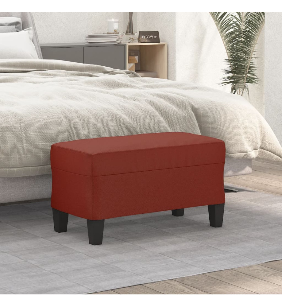 Banc Rouge bordeaux 70x35x41 cm Similicuir