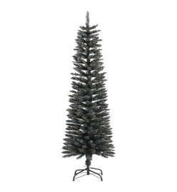 Sapin de Noël artificiel mince avec support Vert 150 cm PVC