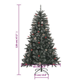 Sapin de Noël artificiel avec support Vert 120 cm PVC