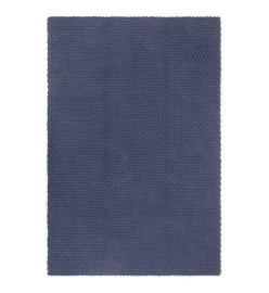 Tapis rectangulaire Bleu marine 80x160 cm Coton