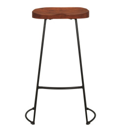 Tabourets de bar Gavin lot de 2 50x40x78cm bois massif manguier