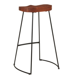 Tabourets de bar Gavin lot de 2 50x40x78cm bois massif manguier