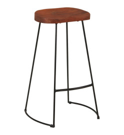 Tabourets de bar Gavin lot de 2 50x40x78cm bois massif manguier