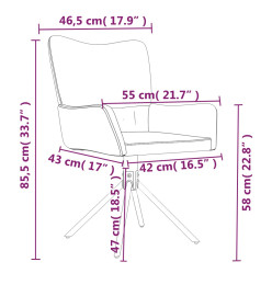 Chaises pivotantes à manger lot de 2 Rose Velours