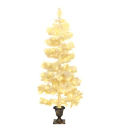 Arbre de Noël hélicoïdal pré-éclairé avec pot blanc 120 cm PVC