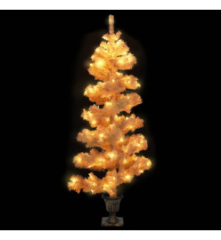 Arbre de Noël hélicoïdal pré-éclairé avec pot blanc 120 cm PVC