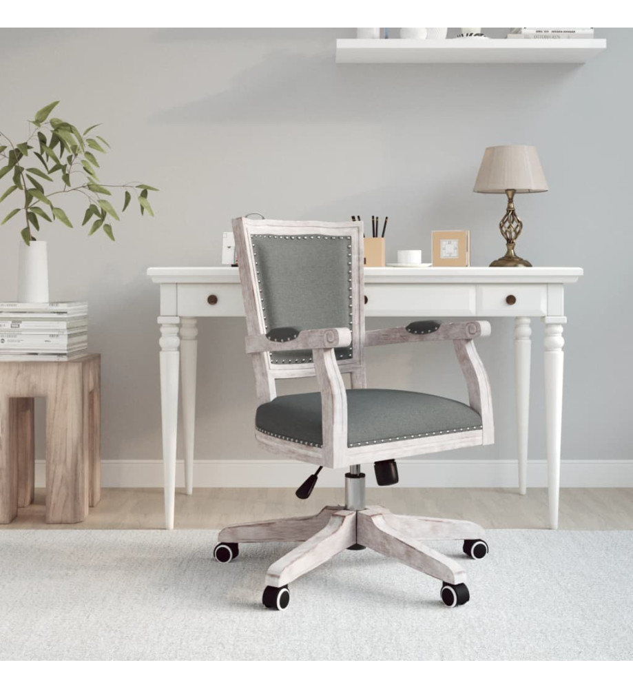 Chaise pivotante de bureau Gris foncé Tissu