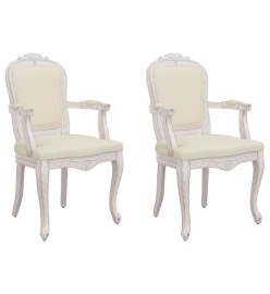 Chaises à manger 2 pcs beige 62x59,5x100,5 cm lin