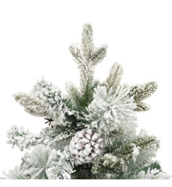 Sapin de Noël pré-éclairé avec neige floquée/cônes 150cm PVC/PE