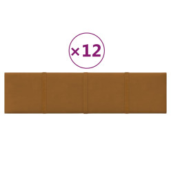 Panneaux muraux 12 pcs Marron 60x15 cm Velours 1,08 m²