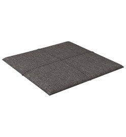 Panneaux muraux 12 pcs Gris foncé 30x30 cm Tissu 1,08 m²