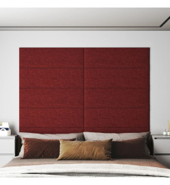 Panneaux muraux 12 pcs Rouge bordeaux 90x30 cm Tissu 3,24 m²