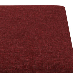 Panneaux muraux 12 pcs Rouge bordeaux 90x30 cm Tissu 3,24 m²