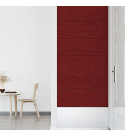 Panneaux muraux 12 pcs Rouge bordeaux 90x30 cm Tissu 3,24 m²