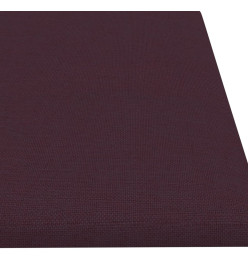 Panneaux muraux 12 pcs Violet 60x15 cm Tissu 1,08 m²