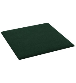 Panneaux muraux 12 pcs Vert foncé 30x30 cm Tissu 1,08 m²