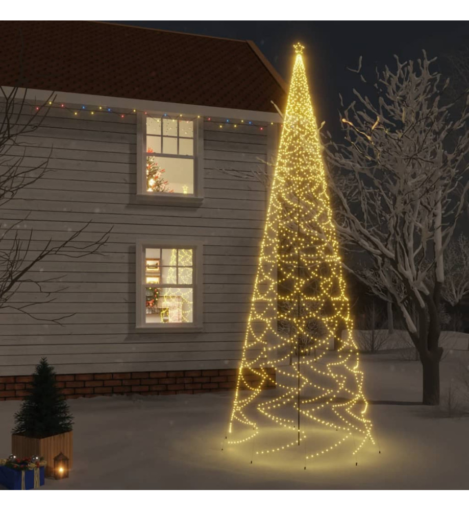 Sapin de Noël avec piquet Blanc chaud 3000 LED 800 cm