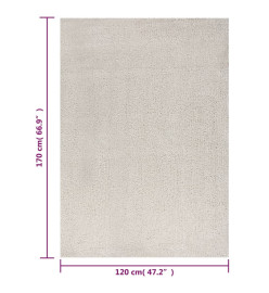 Tapis shaggy à poils longs Crème 120x170 cm