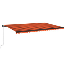 Auvent automatique capteur de vent LED 500x350 cm Orange marron