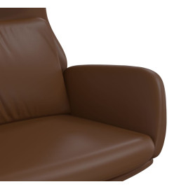 Chaise de relaxation Marron brillant Similicuir