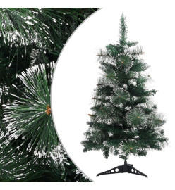 Sapin de Noël artificiel avec support Vert et blanc 60 cm PVC