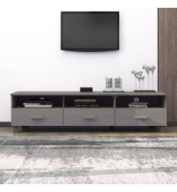 Meuble TV HAMAR Gris clair 158x40x40 cm Bois massif de pin