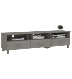 Meuble TV HAMAR Gris clair 158x40x40 cm Bois massif de pin