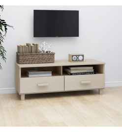 Meuble TV HAMAR Marron miel 106x40x40 cm Bois massif de pin