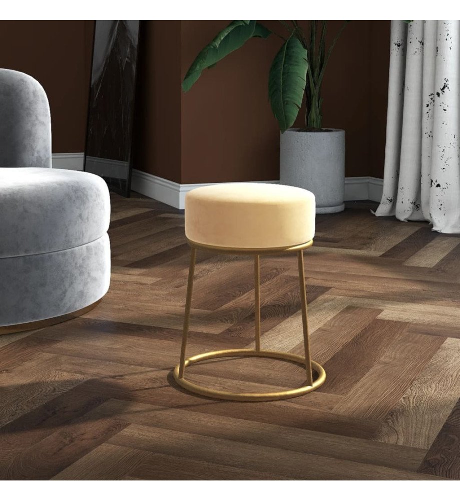 Tabouret rond Abricot Velours