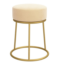 Tabouret rond Abricot Velours