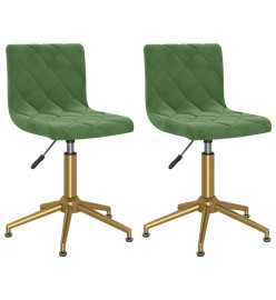 Chaises pivotantes à manger lot de 2 vert foncé velours