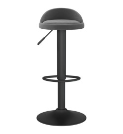 Tabourets de bar lot de 2 gris foncé velours