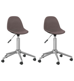 Chaises pivotantes à manger lot de 2 taupe tissu